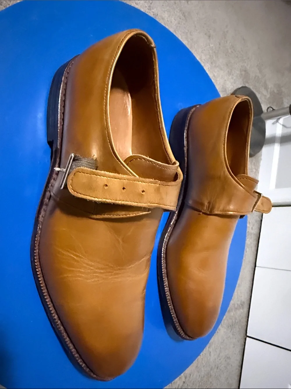 Allen Edmonds Tan Single Monk Strap Dress Shoes